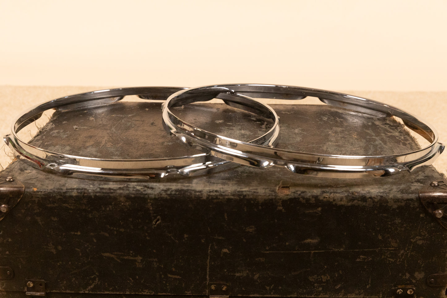 Chrome Over Brass 16" Triple Flange Hoops (Pair)