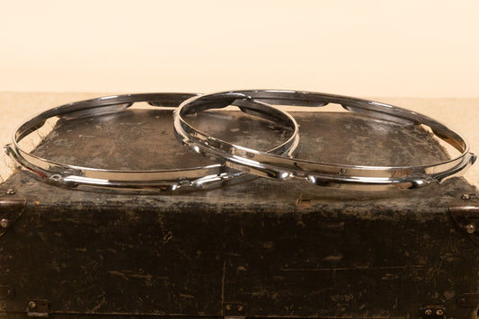 Chrome Over Brass 16" Triple Flange Hoops (Pair)