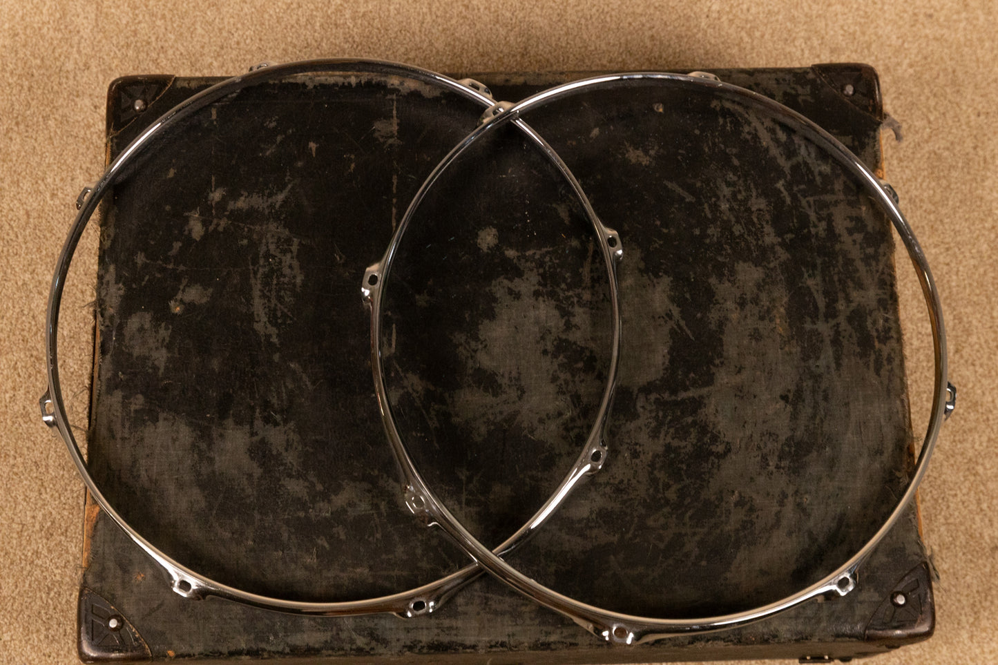 Chrome Over Brass 16" Triple Flange Hoops (Pair)