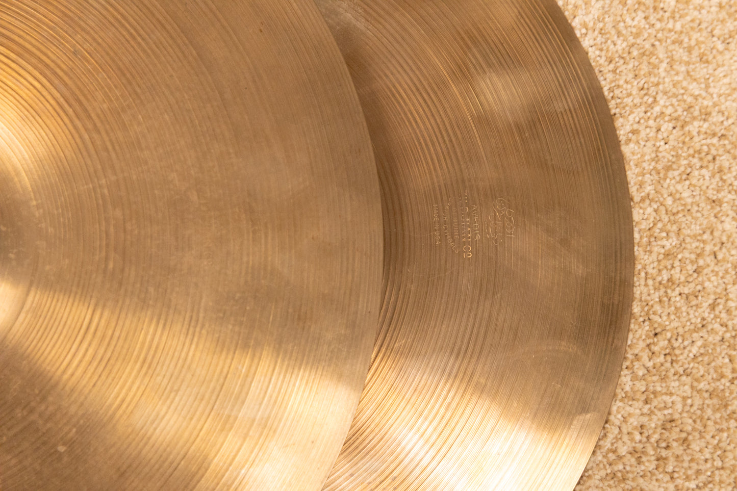 1960s Zildjian A 14" Small Stamp Light Hi Hat Cymbals 802g 812g