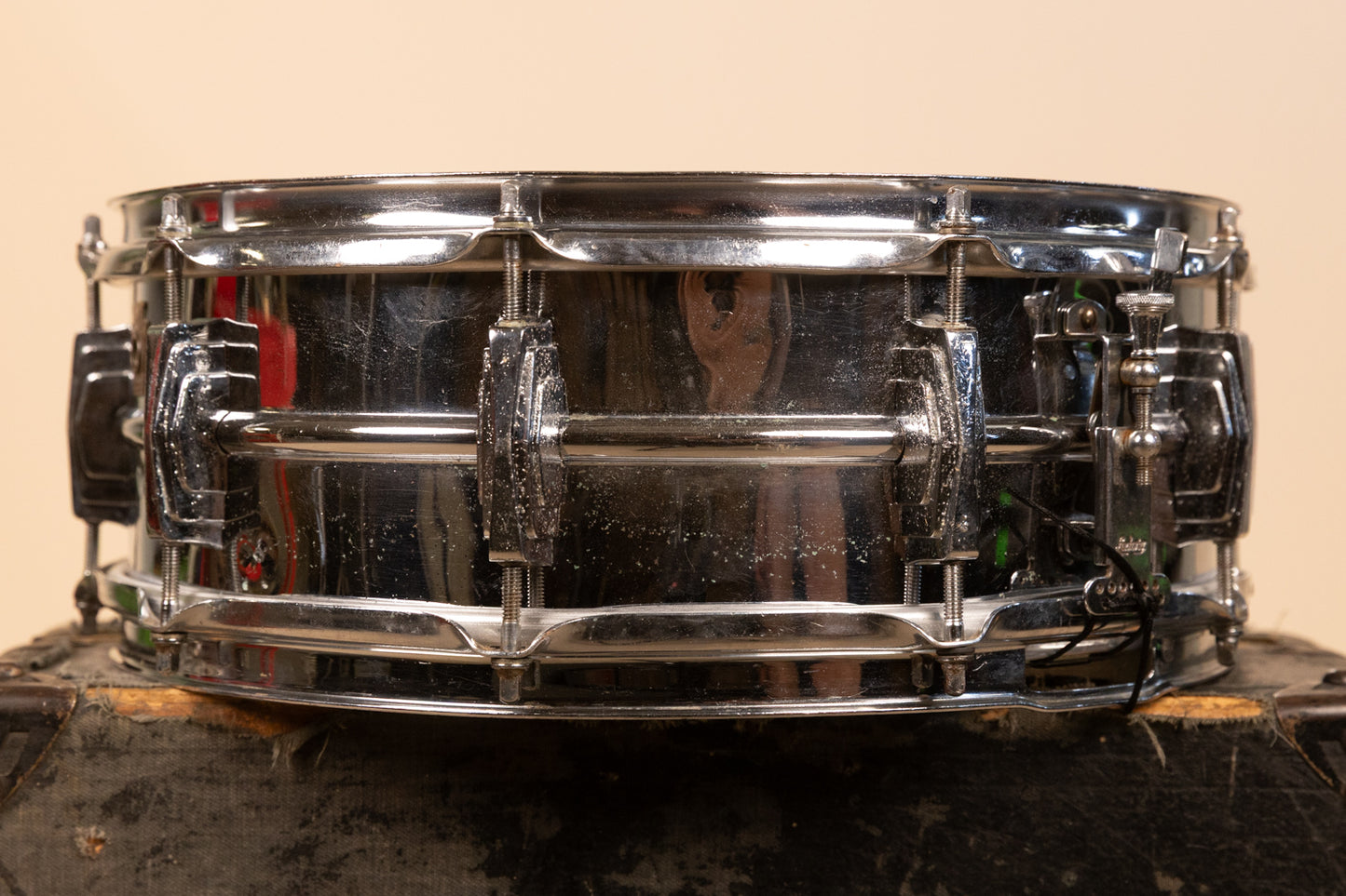 1960s Ludwig 5x14 Pre Serial Super 400 Chrome Over Brass Snare Drum