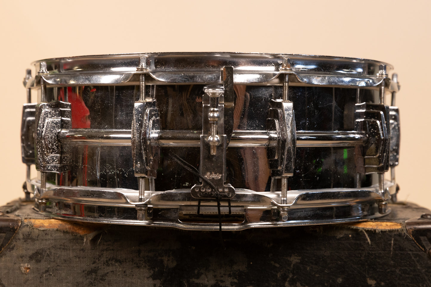 1960s Ludwig 5x14 Pre Serial Super 400 Chrome Over Brass Snare Drum