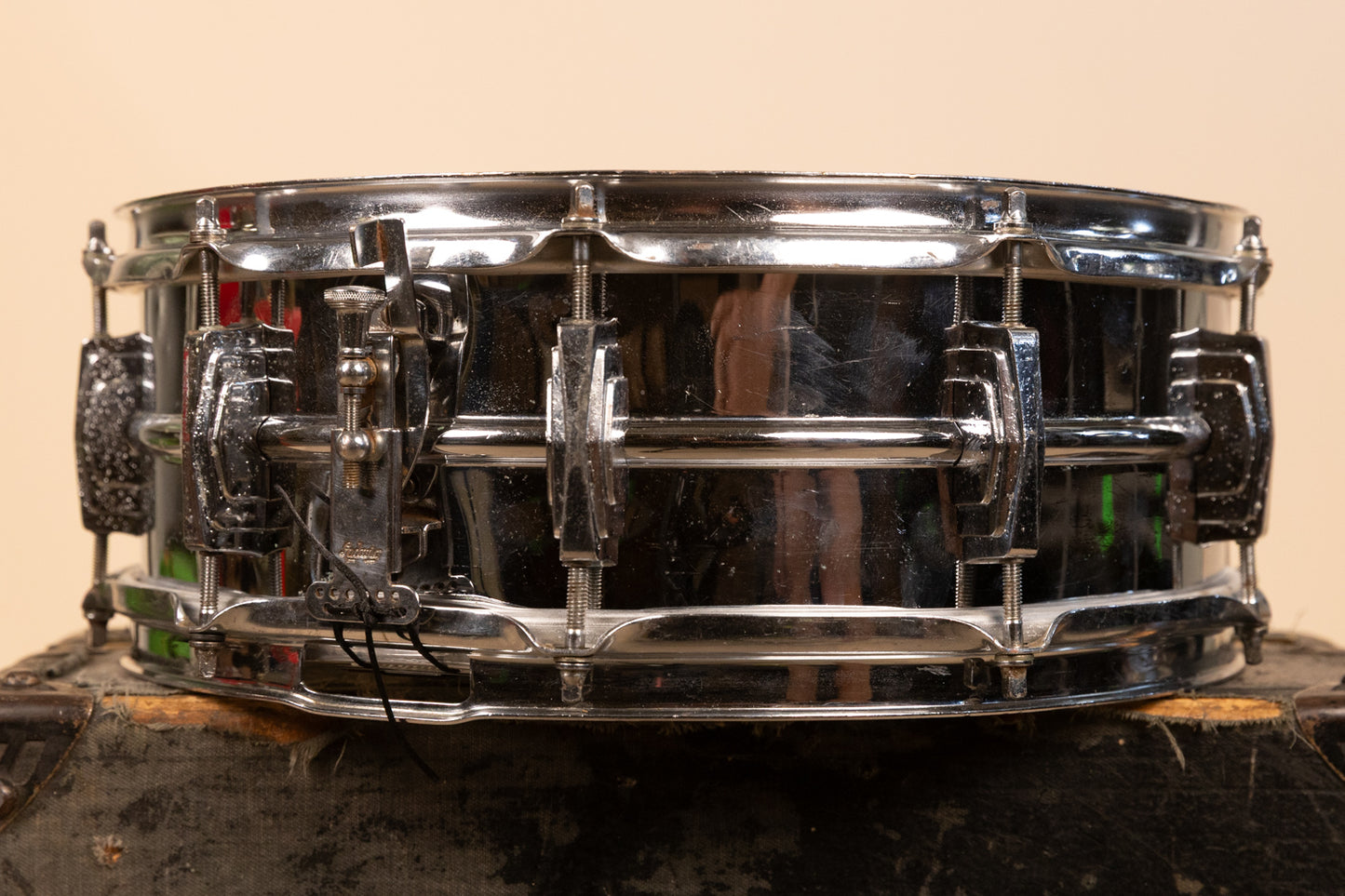 1960s Ludwig 5x14 Pre Serial Super 400 Chrome Over Brass Snare Drum