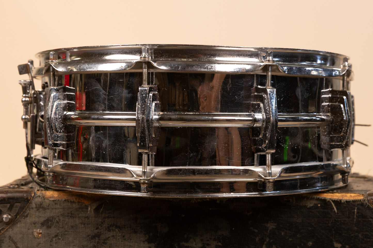 1960s Ludwig 5x14 Pre Serial Super 400 Chrome Over Brass Snare Drum