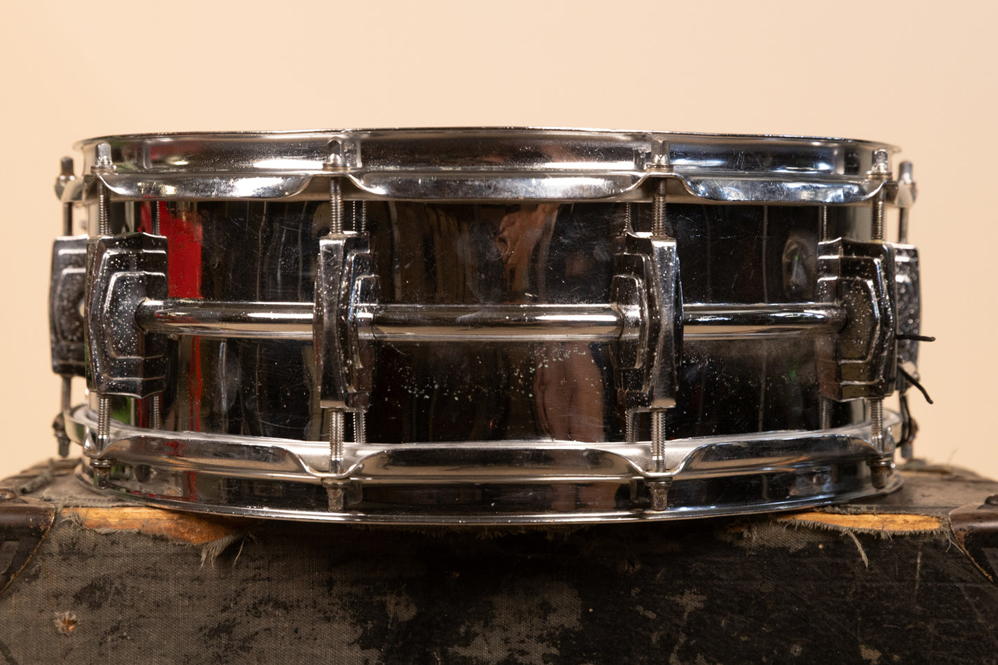 1960s Ludwig 5x14 Pre Serial Super 400 Chrome Over Brass Snare Drum