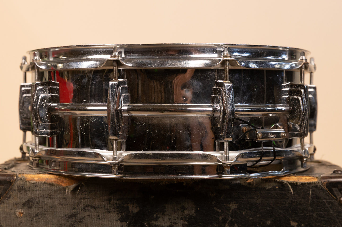 1960s Ludwig 5x14 Pre Serial Super 400 Chrome Over Brass Snare Drum