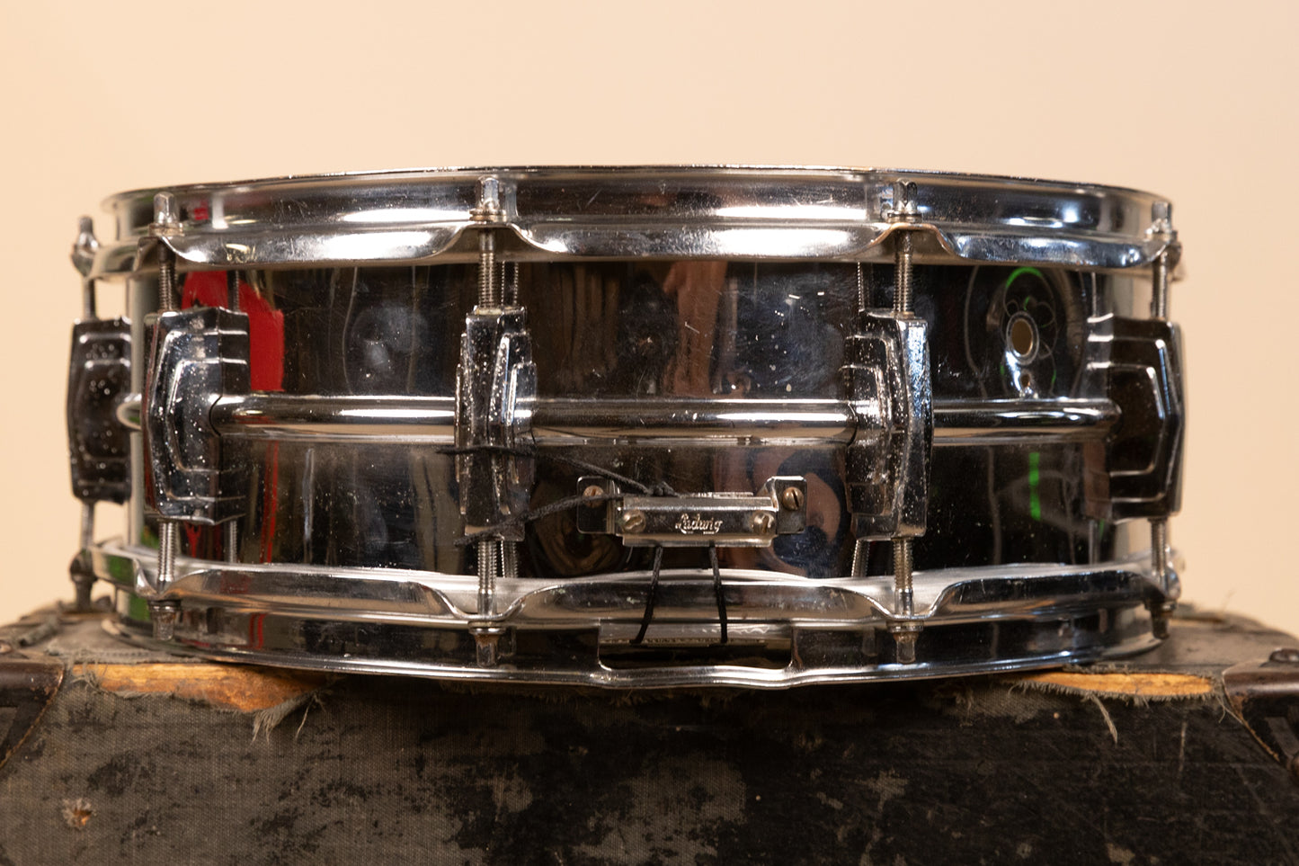 1960s Ludwig 5x14 Pre Serial Super 400 Chrome Over Brass Snare Drum