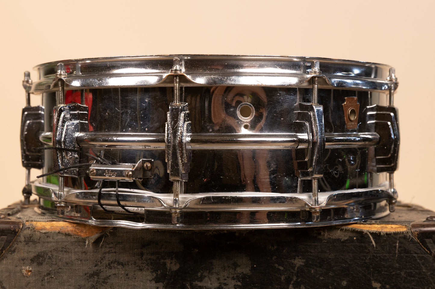 1960s Ludwig 5x14 Pre Serial Super 400 Chrome Over Brass Snare Drum