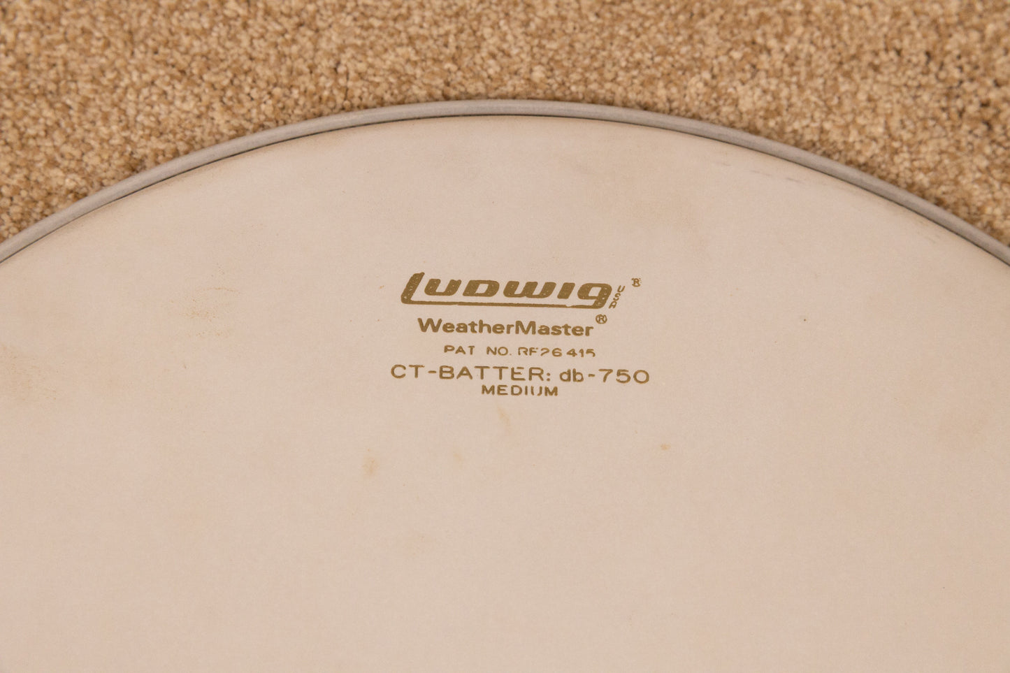 Vintage 16" Ludwig DB-750 "Gold Logo" Coated Floor Tom Head