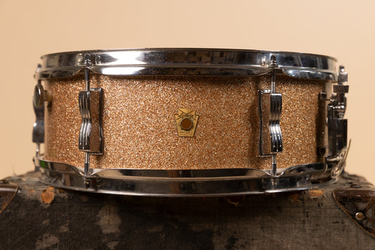 1960s Ludwig 5x14 Champagne Sparkle Pioneer Snare Drum