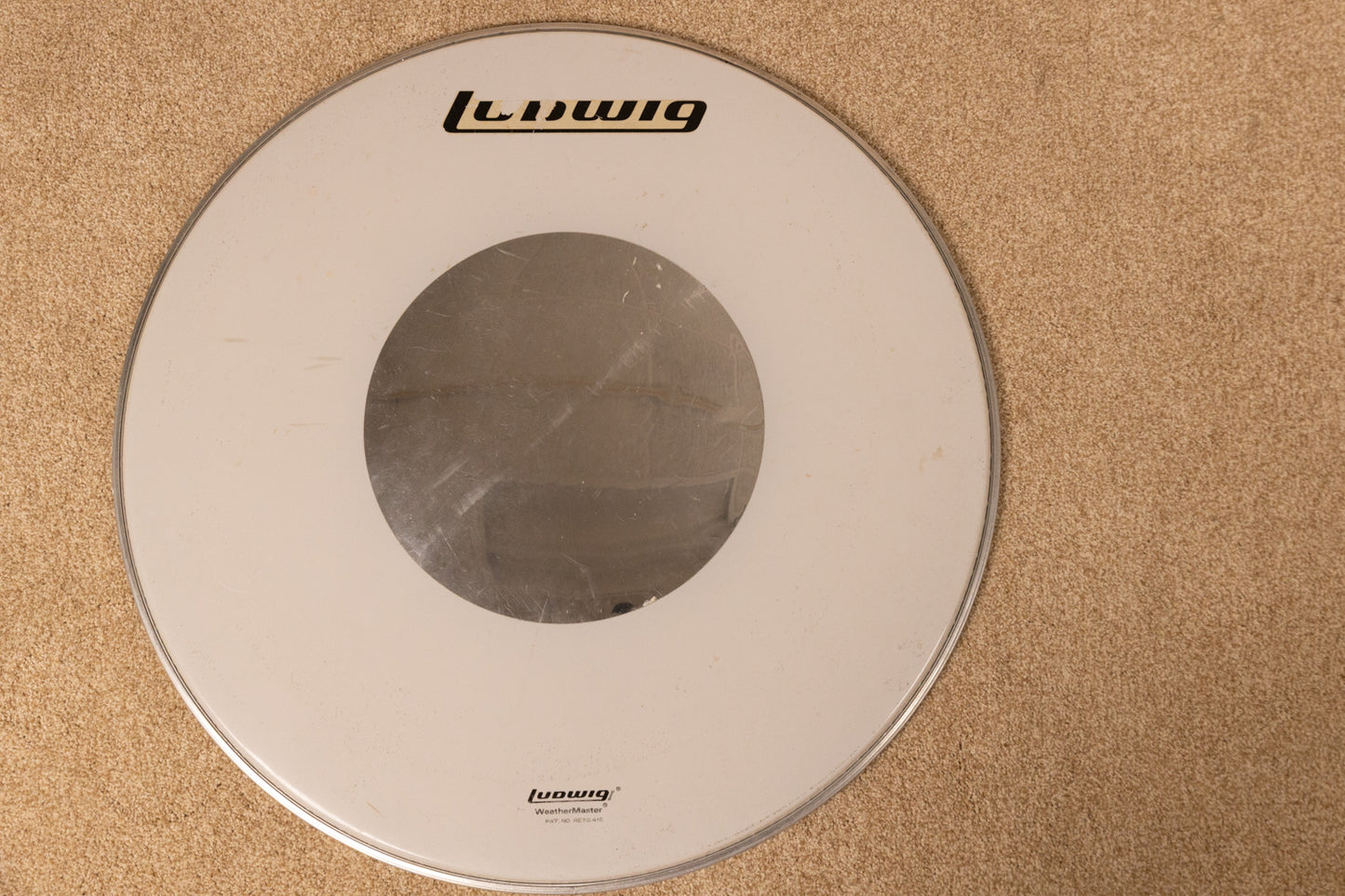 1970s Ludwig 26" Silver Dot Bass Drum Logo Head