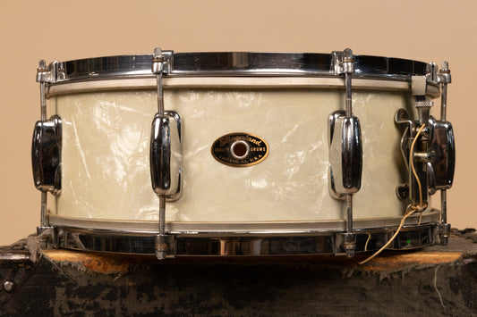 1950s Slingerland 5x14 White Marine Pearl Student Radio King Snare Drum