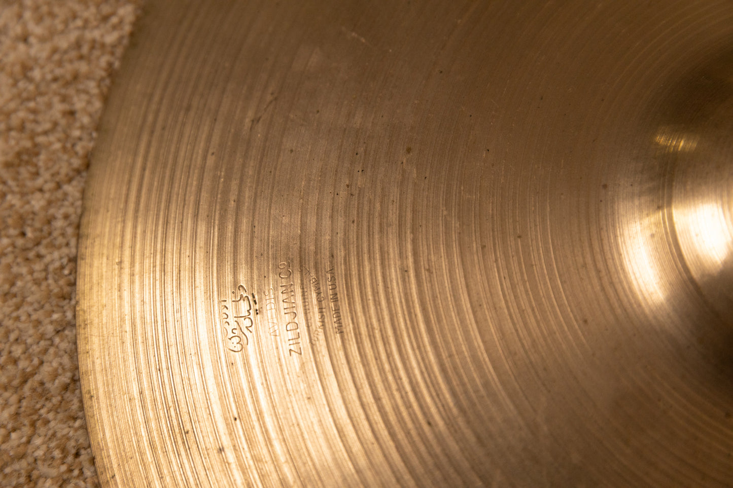 1950s Zildjian A 14" Small Stamp Paper Thin Hi Hat Cymbal