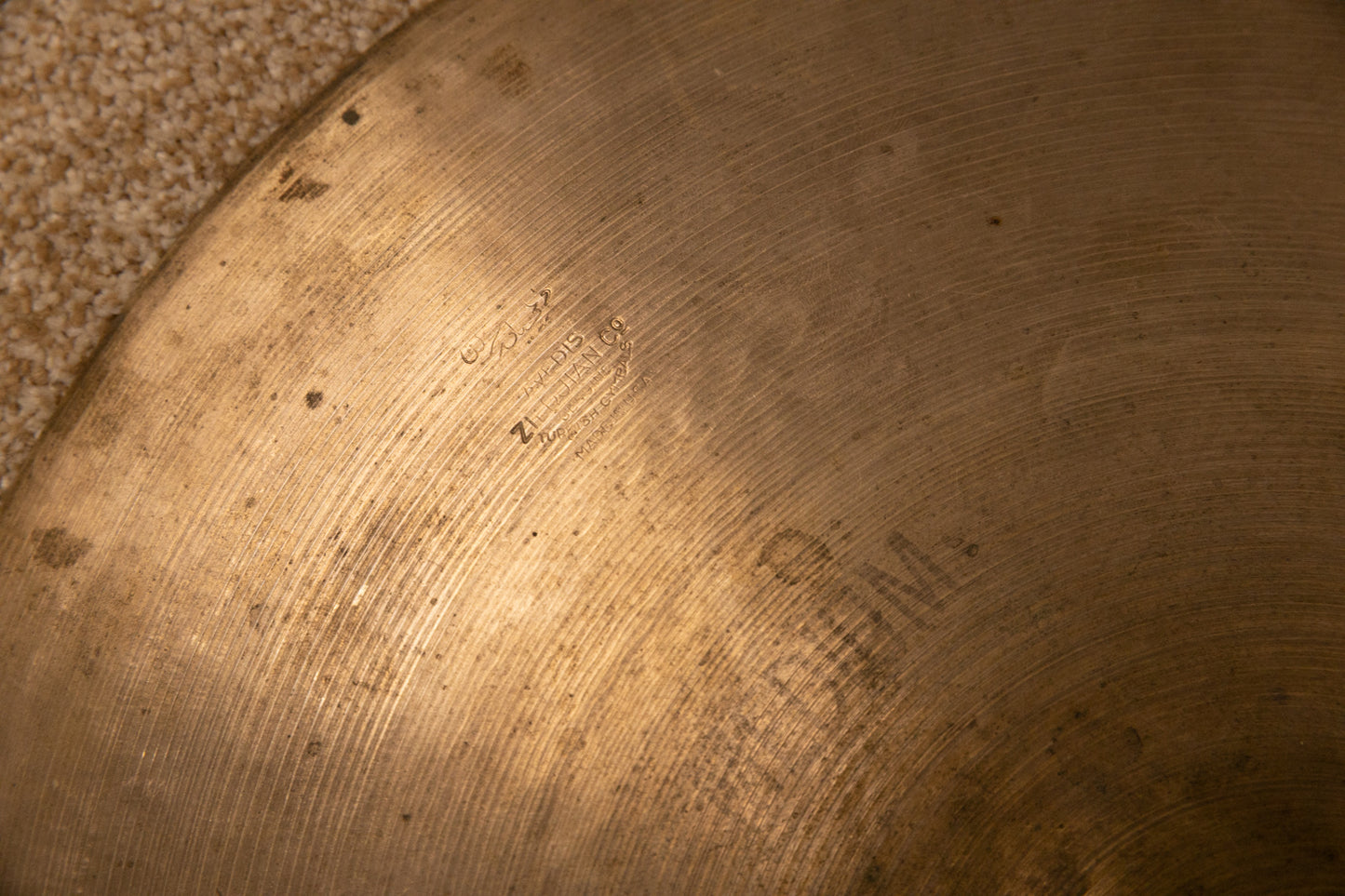 1950s Zildjian 16" A Trans Stamp Crash Cymbal 1047g