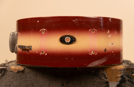 1950s Slingerland 5.5x14 Cream and Red Duco Snare Drum Shell