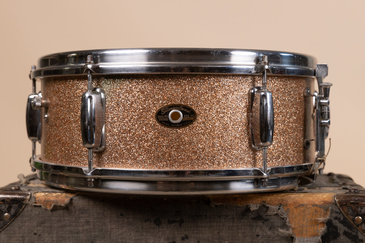 1960s Slingerland 5x14 Champagne Student Deluxe Snare Drum