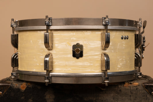 1940s Leedy 5.5x14 Avalon Pearl Broadway Snare Drum