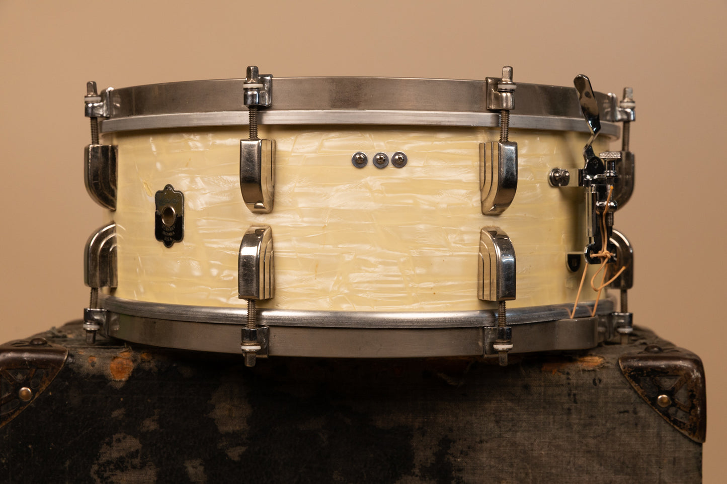 1940s Leedy 5.5x14 Avalon Pearl Broadway Snare Drum