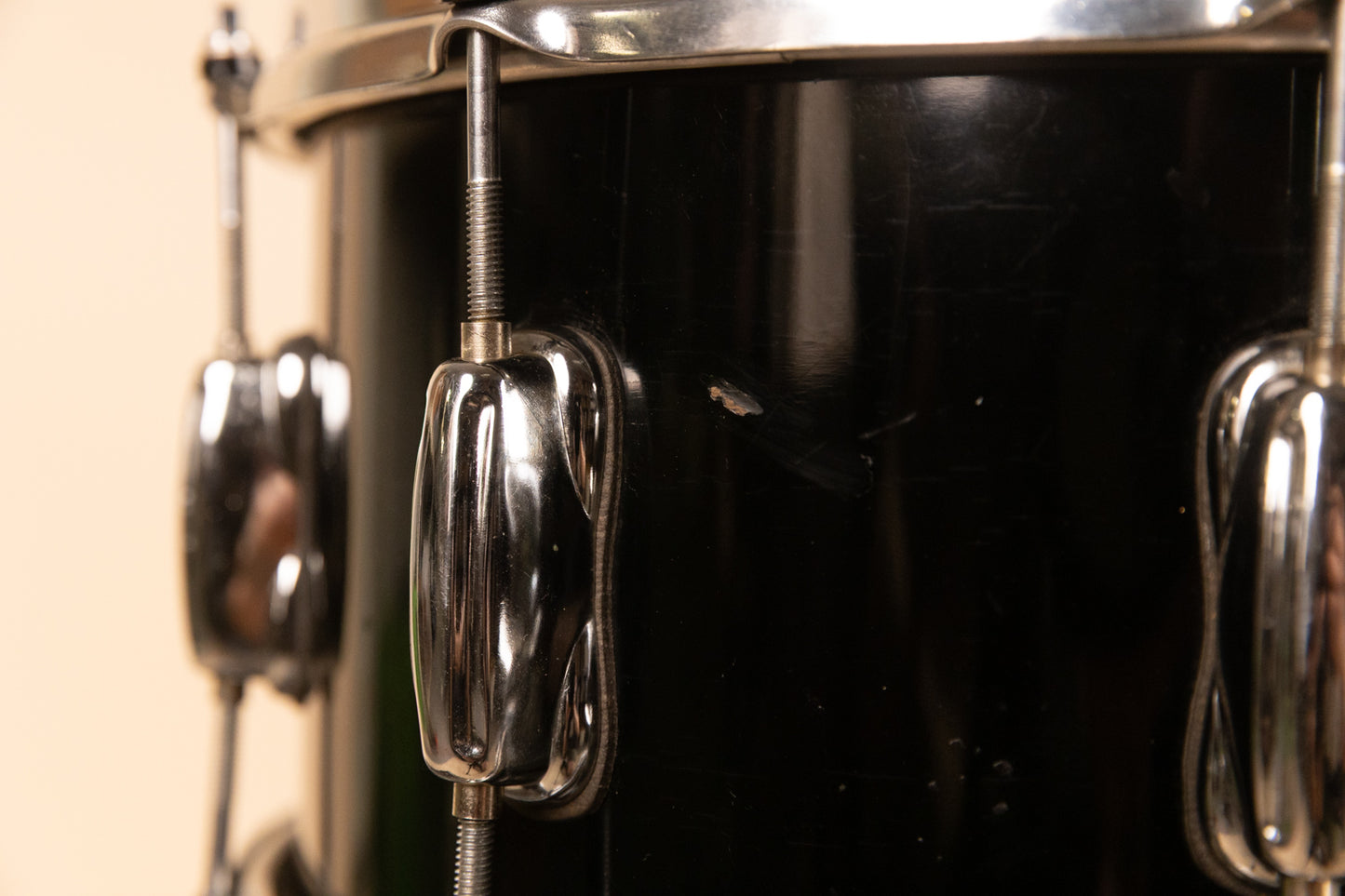 1990s Slingerland 7x14 Ridgeland Black Lacquer Snare Drum