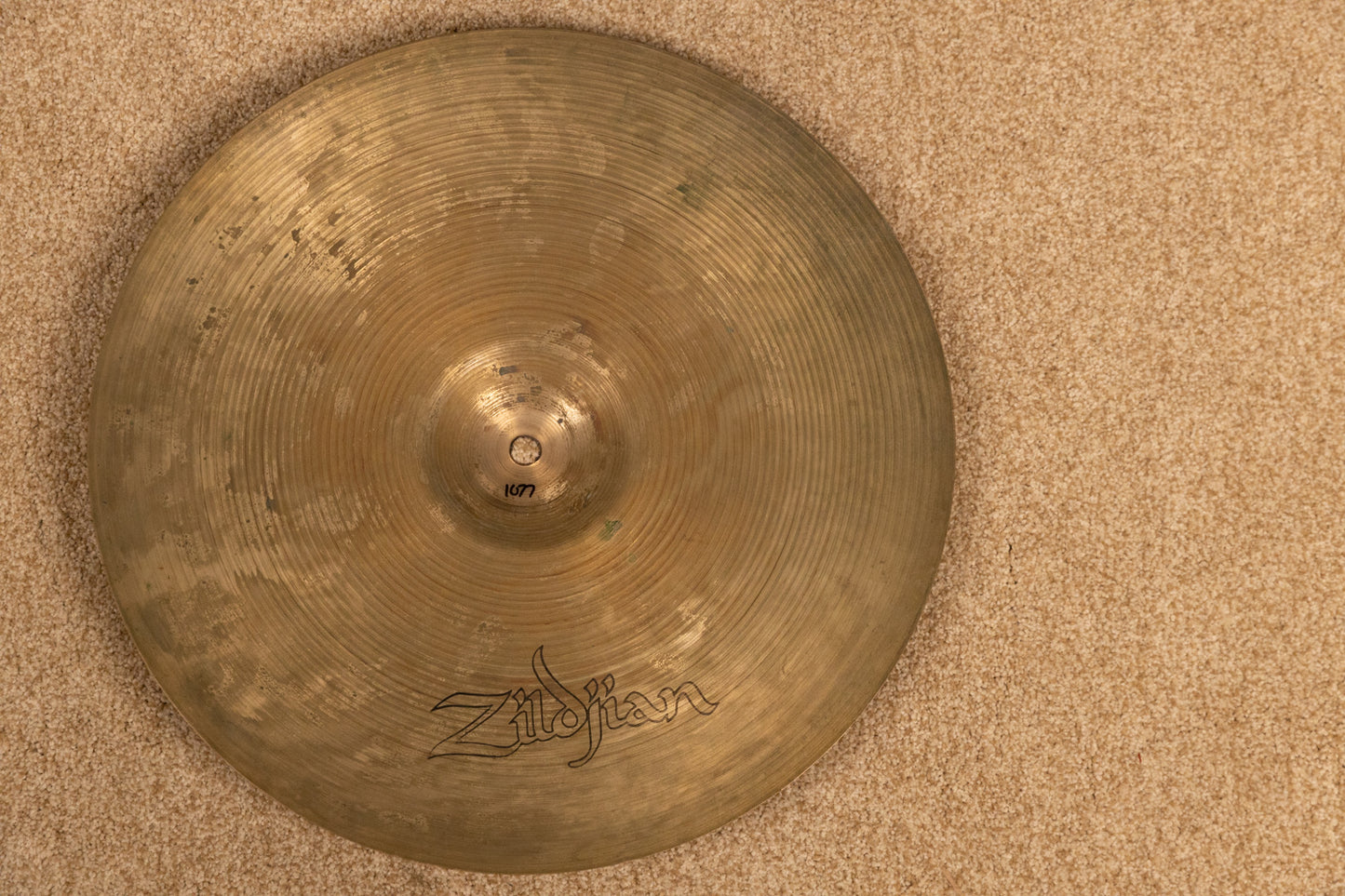 1970s Zildjian A 16" Hollow Logo Crash Cymbal 1077g
