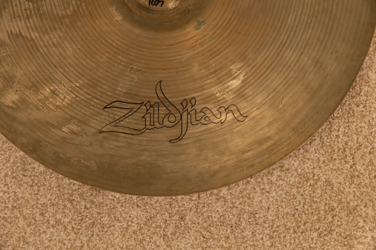 1970s Zildjian A 16" Hollow Logo Crash Cymbal 1077g