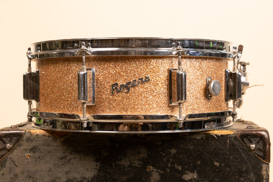 1960s Rogers 5x14 Powertone Champagne Snare Drum