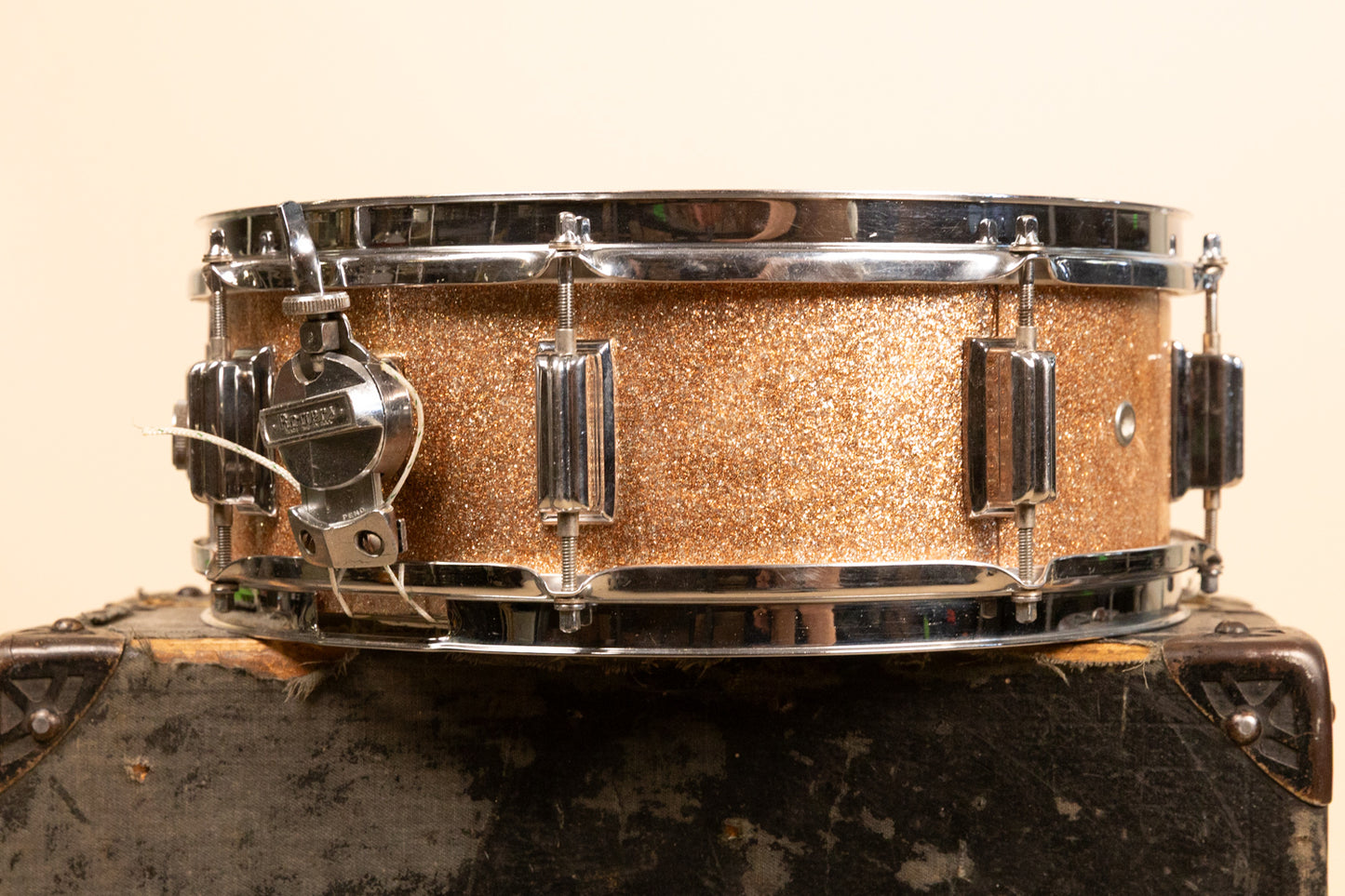 1960s Rogers 5x14 Powertone Champagne Snare Drum