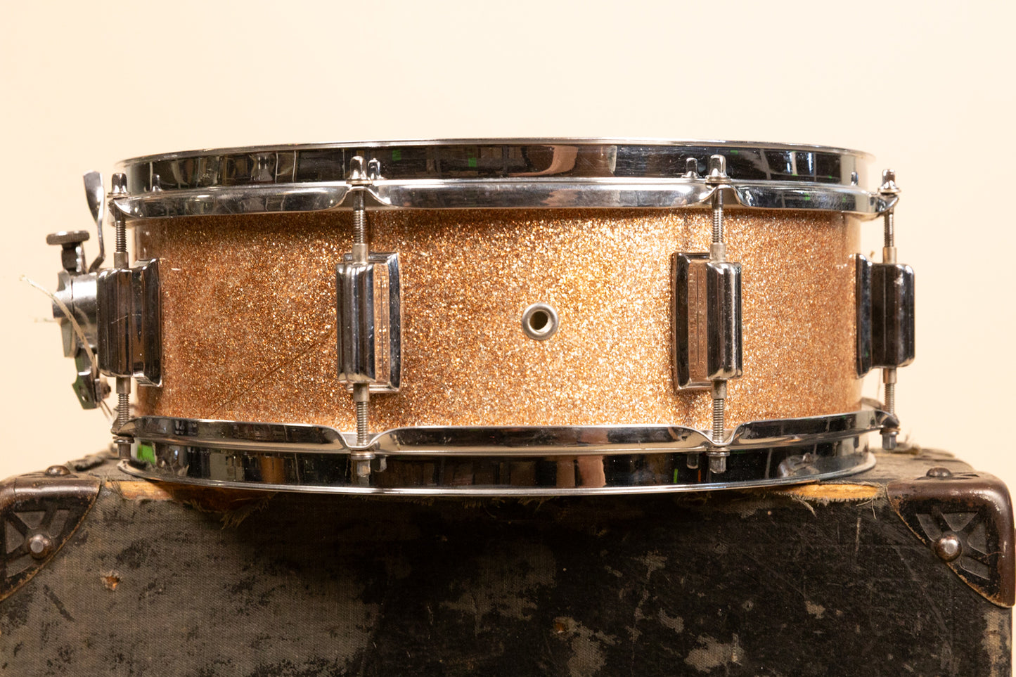 1960s Rogers 5x14 Powertone Champagne Snare Drum