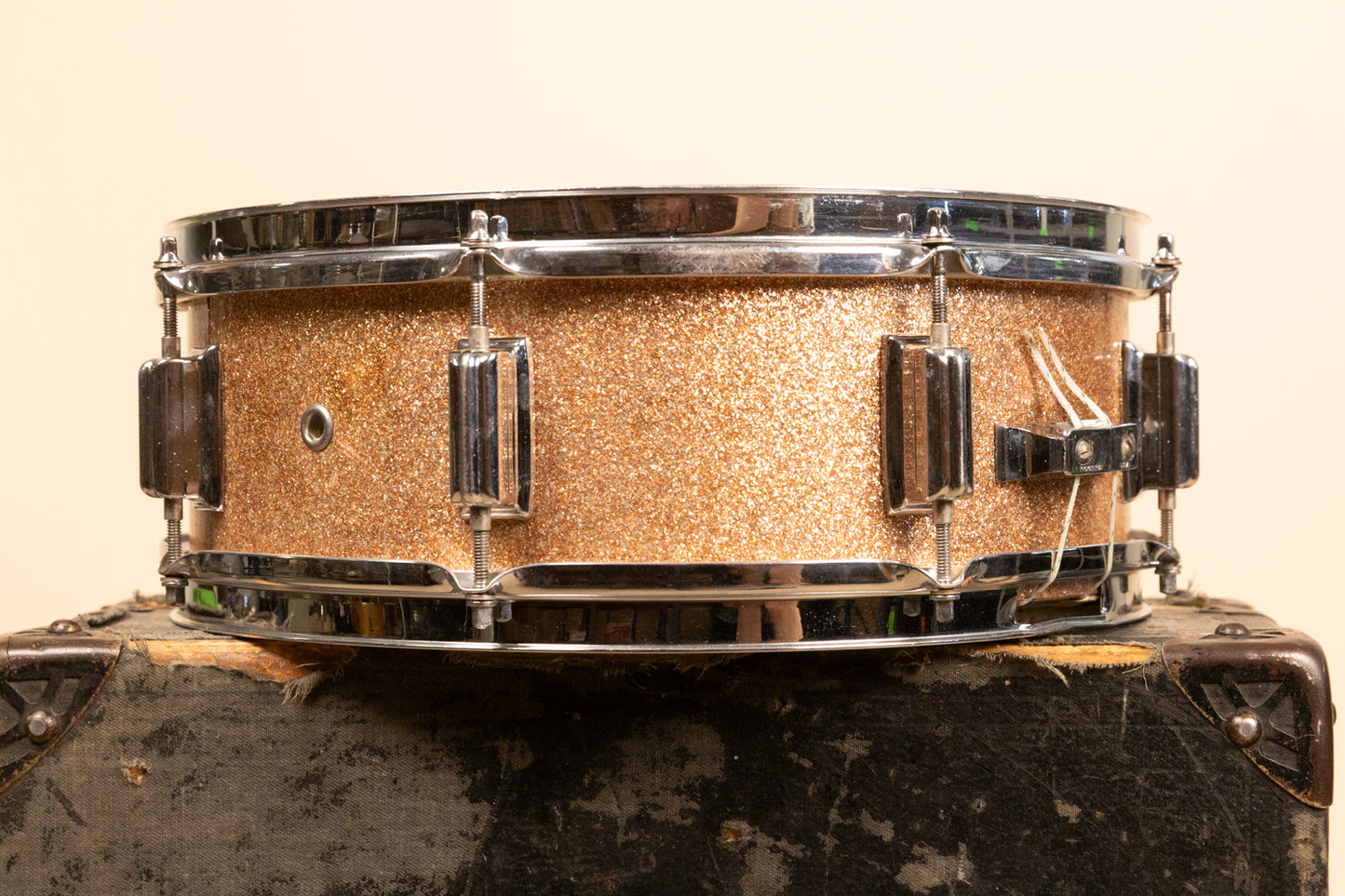 1960s Rogers 5x14 Powertone Champagne Snare Drum