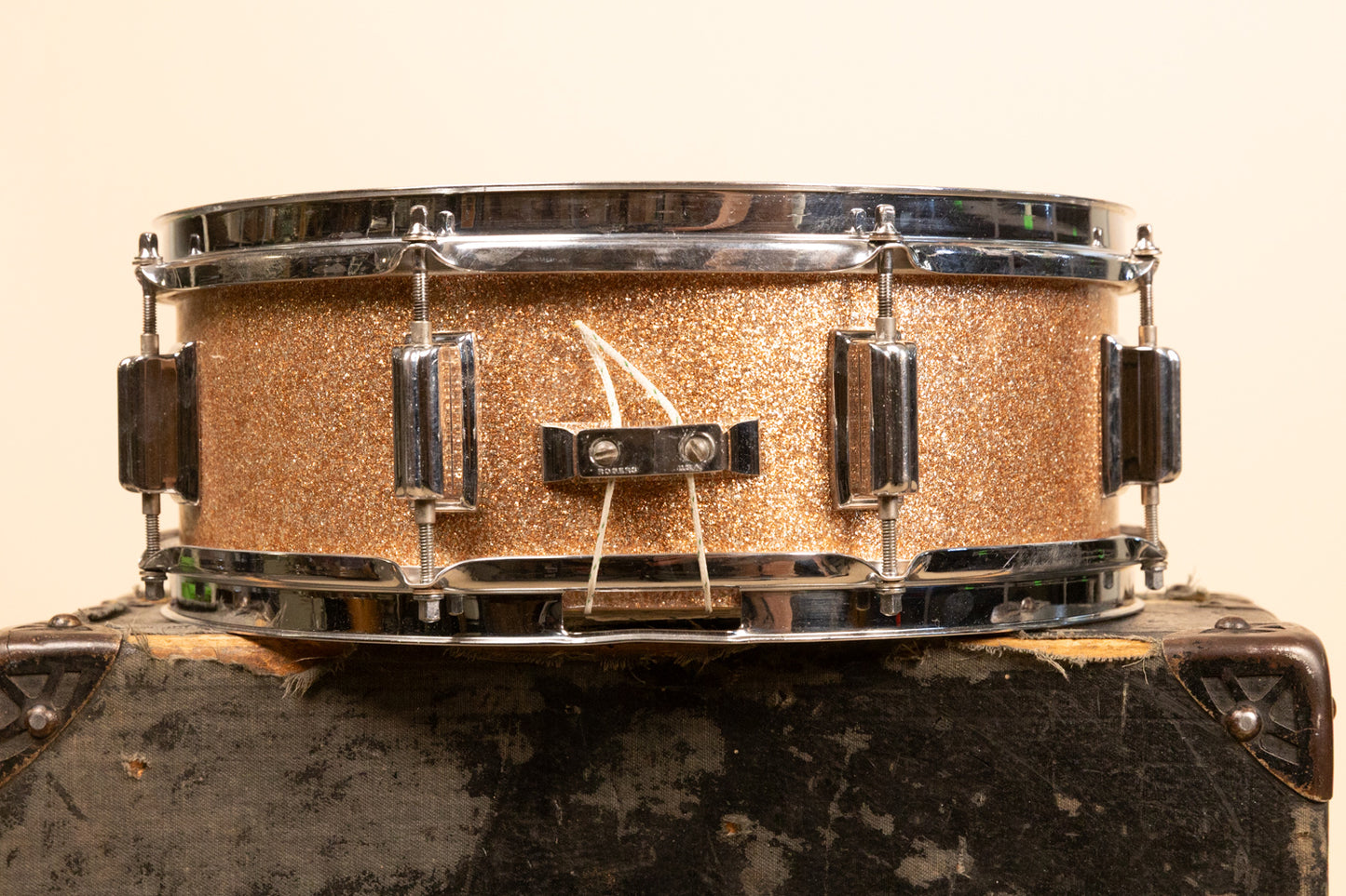1960s Rogers 5x14 Powertone Champagne Snare Drum