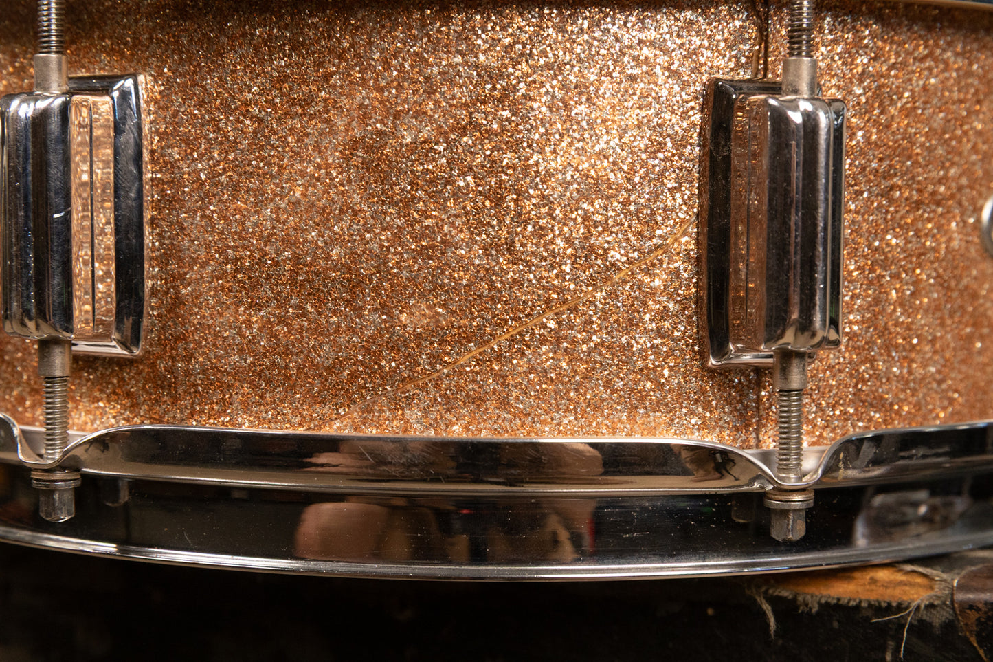1960s Rogers 5x14 Powertone Champagne Snare Drum