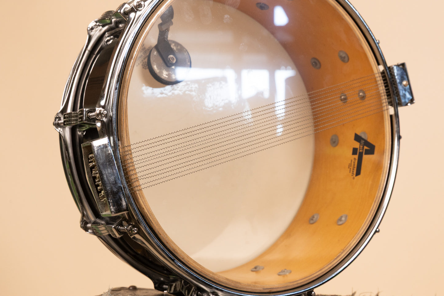 1980s Ludwig 5x14 Rock/Concert Black Cortex Snare Drum