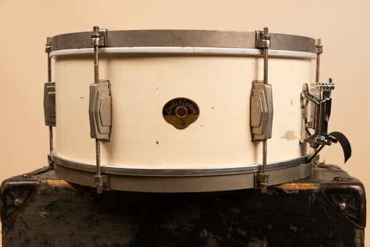 1947 Leedy & Ludwig 6.5x14 White Duco Utility Snare Drum