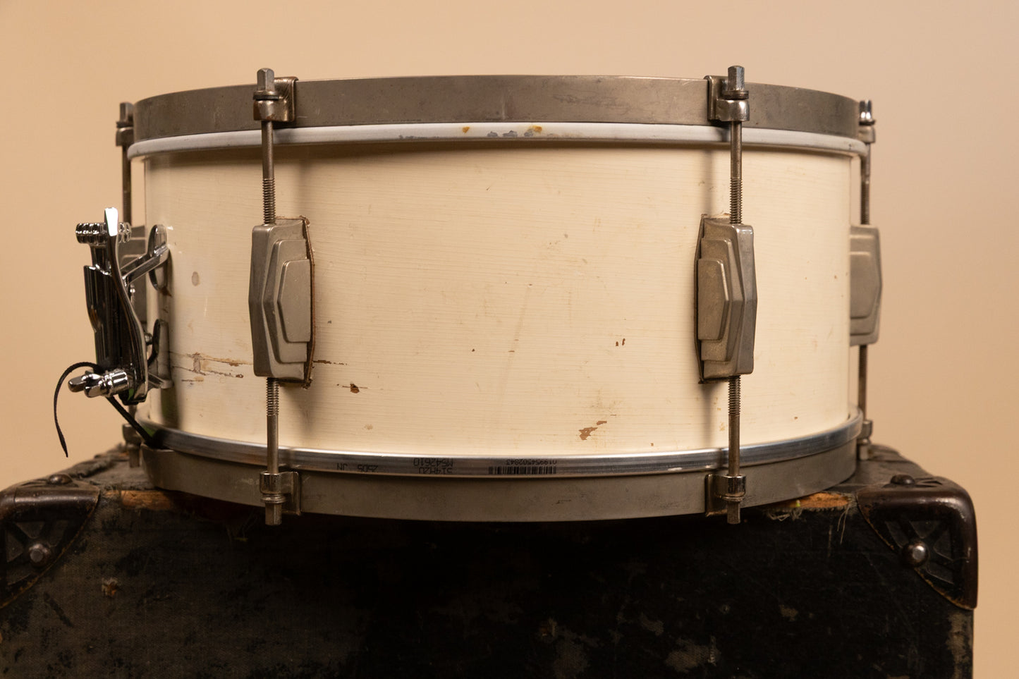 1947 Leedy & Ludwig 6.5x14 White Duco Utility Snare Drum