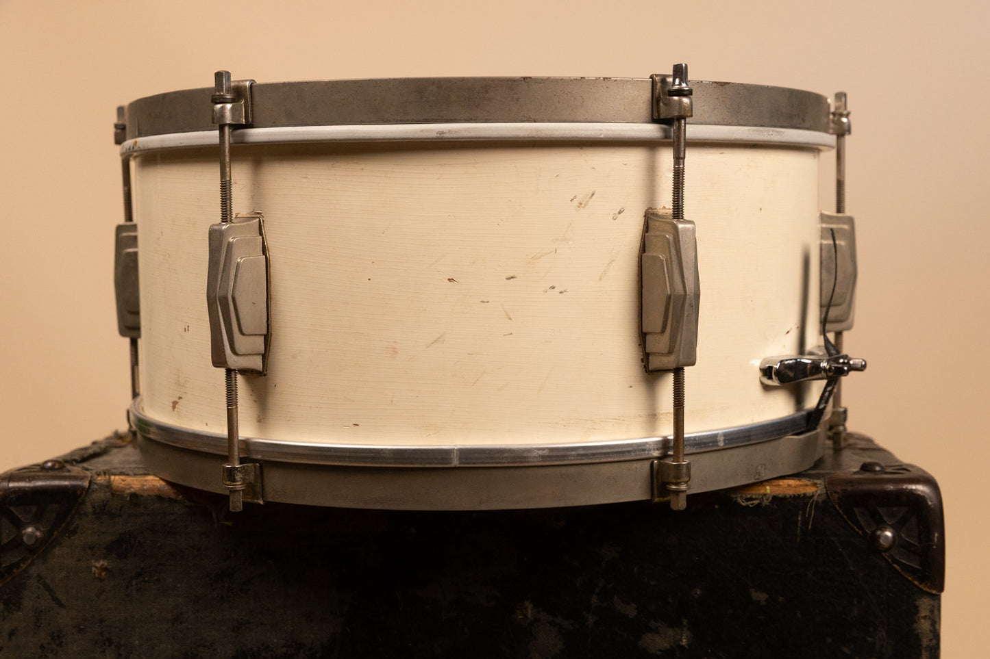 1947 Leedy & Ludwig 6.5x14 White Duco Utility Snare Drum