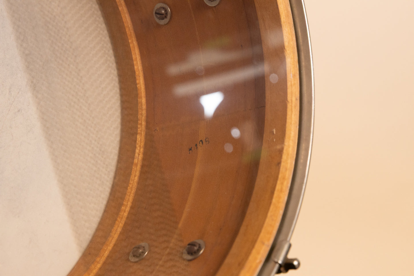 1947 Leedy & Ludwig 6.5x14 White Duco Utility Snare Drum