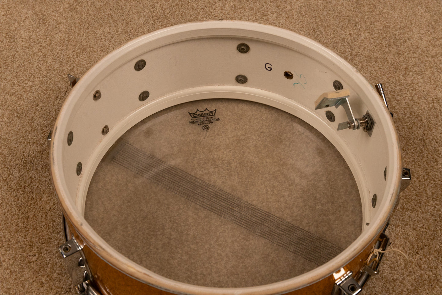 1965 Ludwig 5x14 Gold Sparkle Jazz Festival Snare Drum