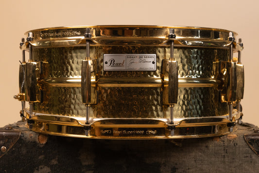 Pearl 5.5x14 Jimmy DeGrasso Signature Hammered Brass Snare Drum