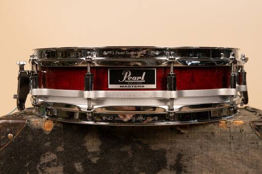1980s Pearl 3.5x15 Sequoia Red Maple Free Floating Snare Drum