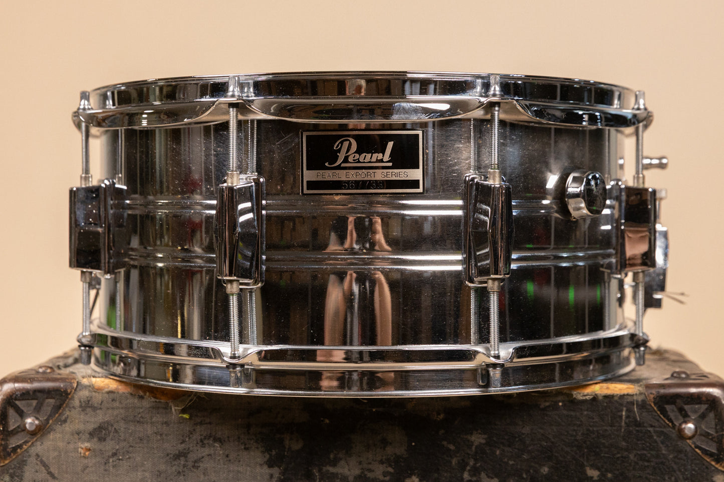 1990s Pearl 6.5x14 Metal Export Snare Drum