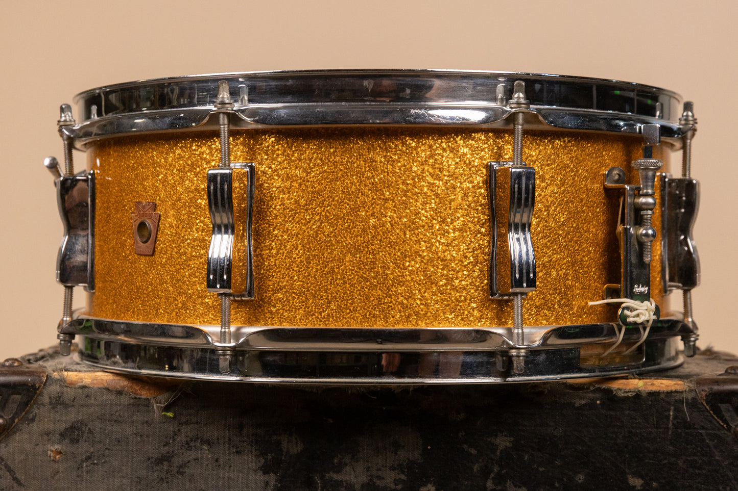 1965 Ludwig 5x14 Gold Sparkle Jazz Festival Snare Drum
