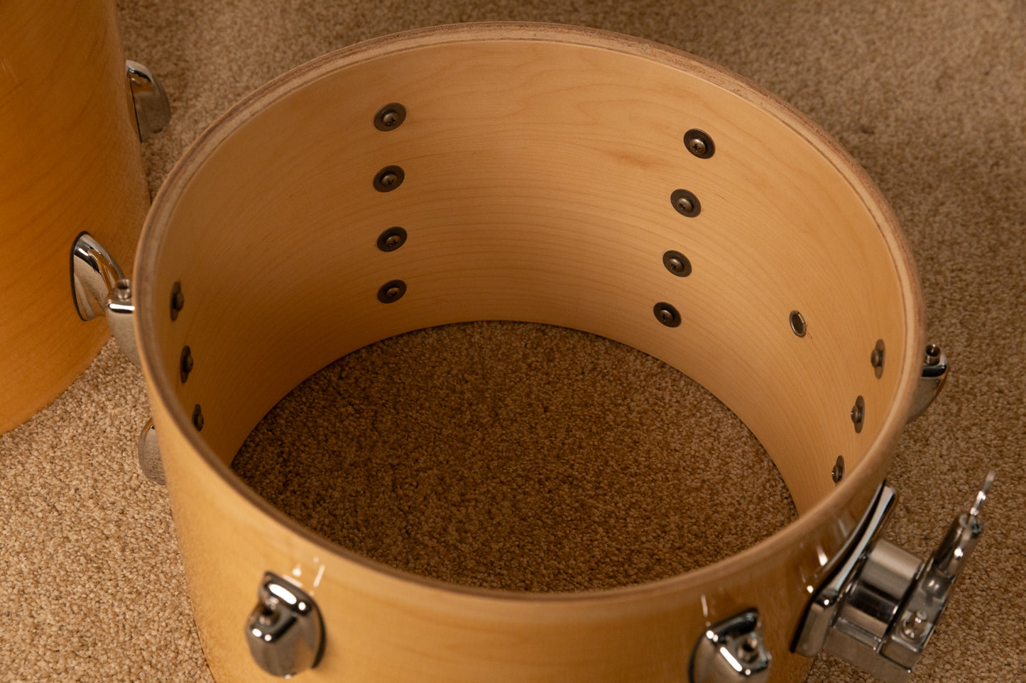 1990s Slingland Artist Custom Natural Maple Drum Set 14x20 8x12 14x14 and 5x14