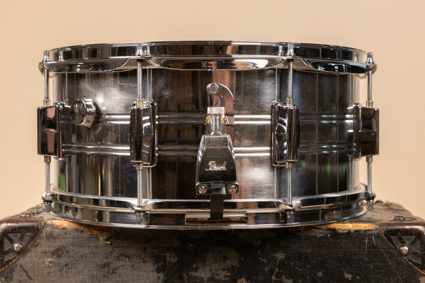 1990s Pearl 6.5x14 Metal Export Snare Drum