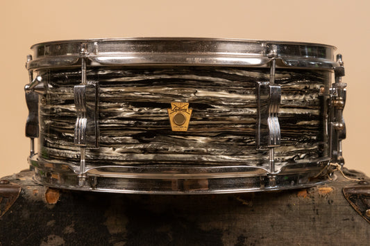 1960s Ludwig 5x14 Oyster Black Pearl Pioneer Snare Drum