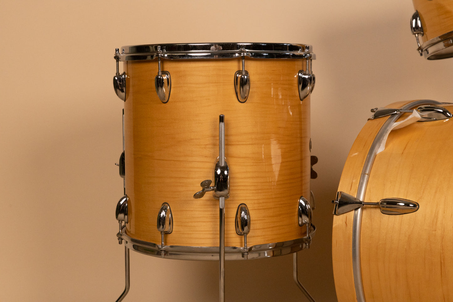 1990s Slingland Artist Custom Natural Maple Drum Set 14x20 8x12 14x14 and 5x14