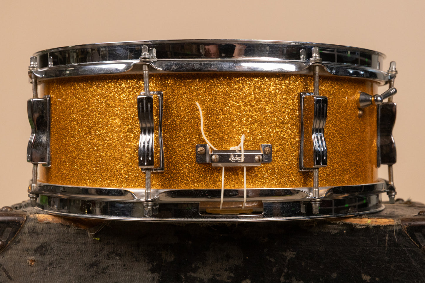 1965 Ludwig 5x14 Gold Sparkle Jazz Festival Snare Drum