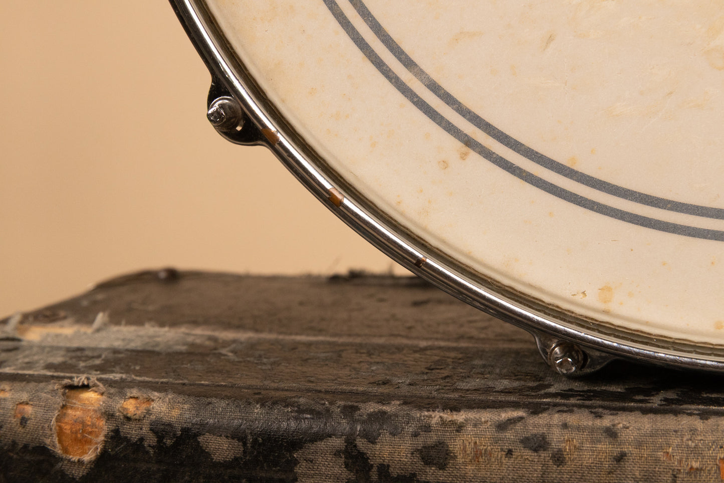 1980s Pearl 3.5x14 Brass Free Floating Snare Drum
