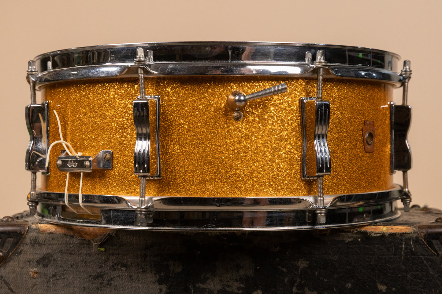 1965 Ludwig 5x14 Gold Sparkle Jazz Festival Snare Drum