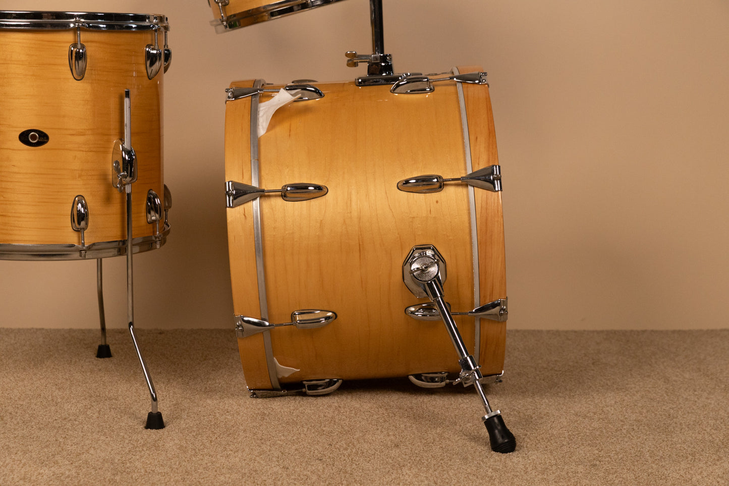 1990s Slingland Artist Custom Natural Maple Drum Set 14x20 8x12 14x14 and 5x14