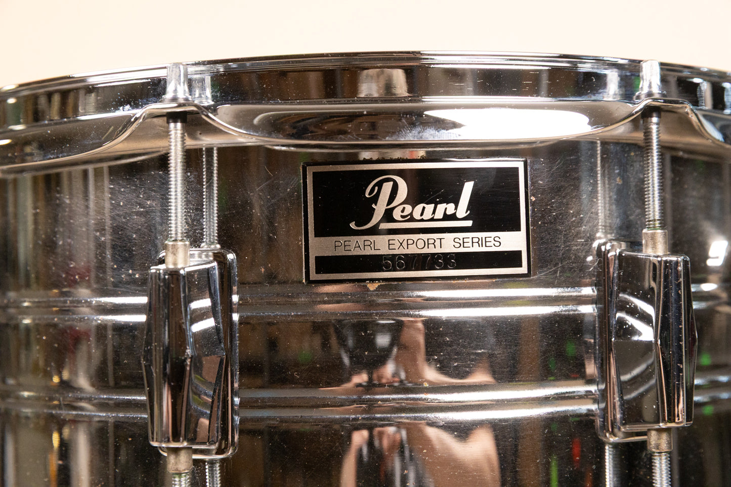 1990s Pearl 6.5x14 Metal Export Snare Drum